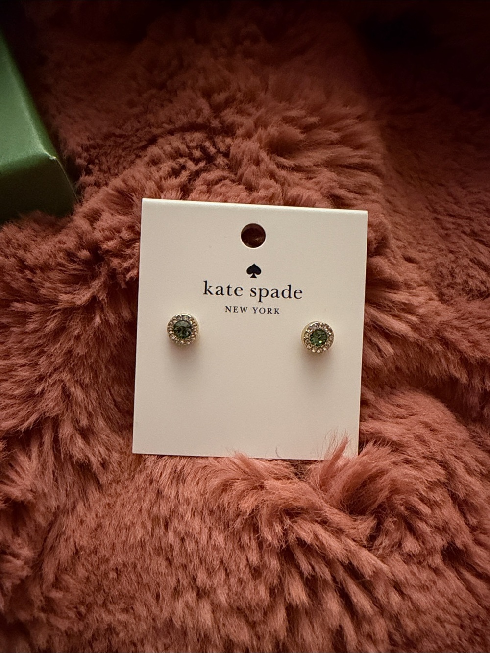 kate spade Gold-Tone Green Halo Stud Earrings